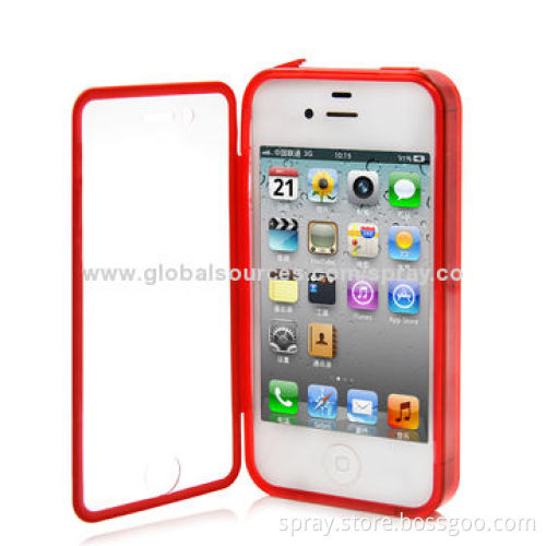 Slim Fit Premium TPU Folio Flip Cover Case for iPhone4, 4S